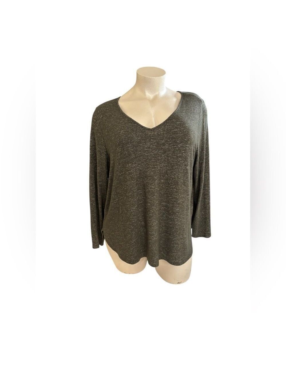 Ava & Viv Olive V-Neck Tunic Sweater